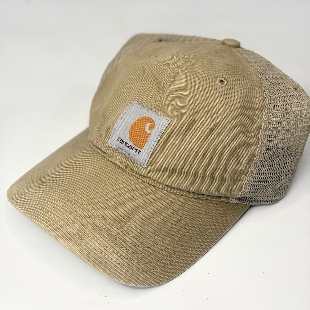Carhartt Hat Snapback Beige. Casual Workwear Mesh Mens Logo Adjustable Tan